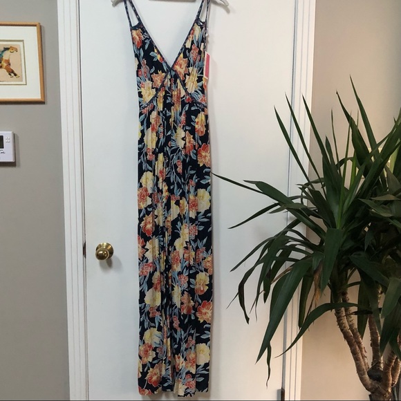 Beachy maxi sundress, tropical floral print size M, flowy Target botanical - Picture 2 of 6